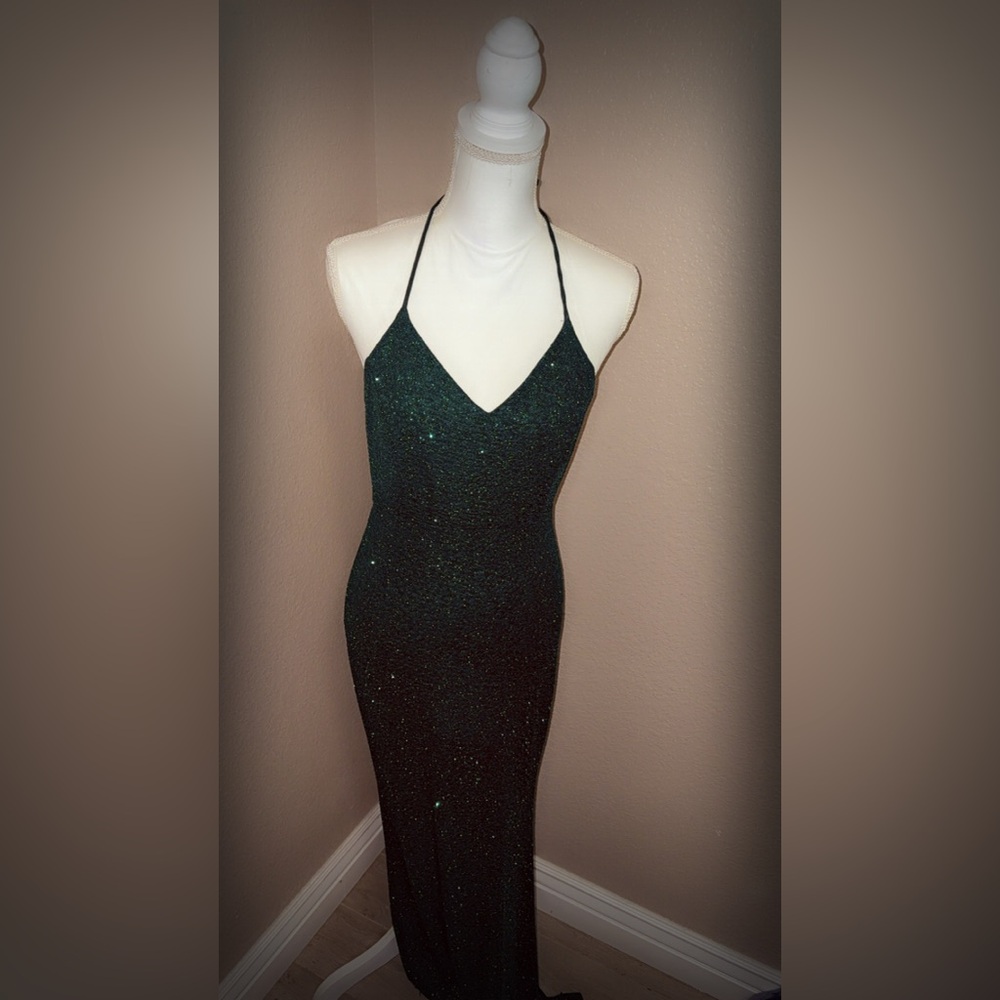 Windsor Green Halter Sheath Dress for Cocktail/Prom